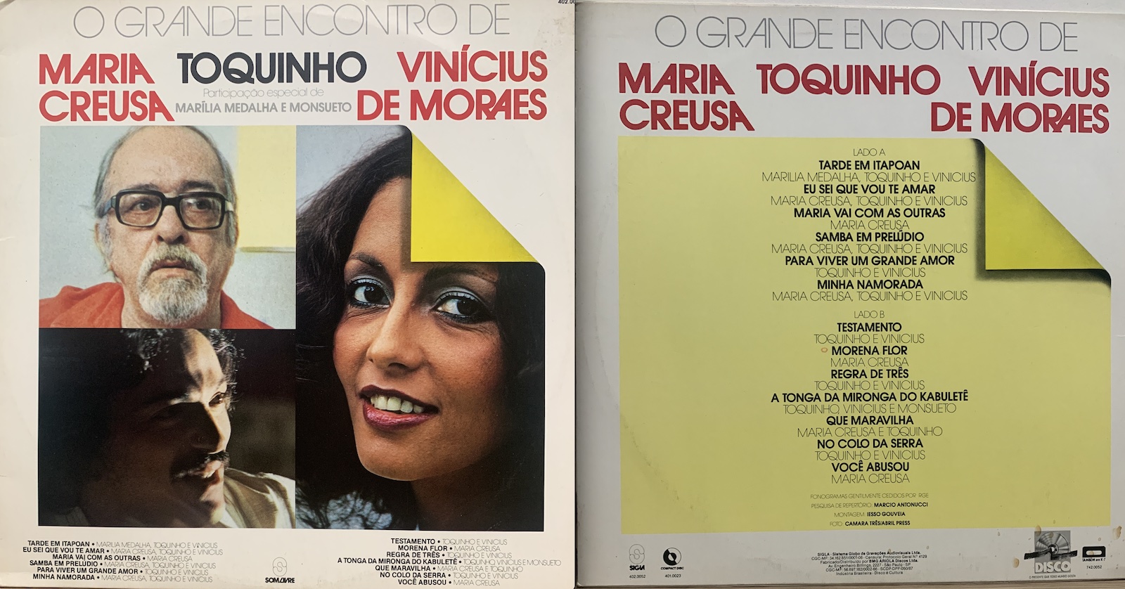 Maria Creuza Toquinho Vinicius LP